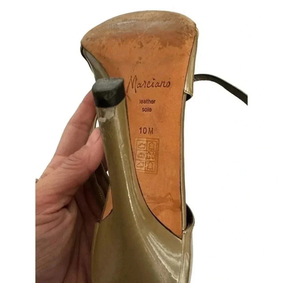 Marciano Womens Leather Open Toe‎ Stiletto Heel Ankle Buckle Strap Sandal 10 M - Picture 3 of 5